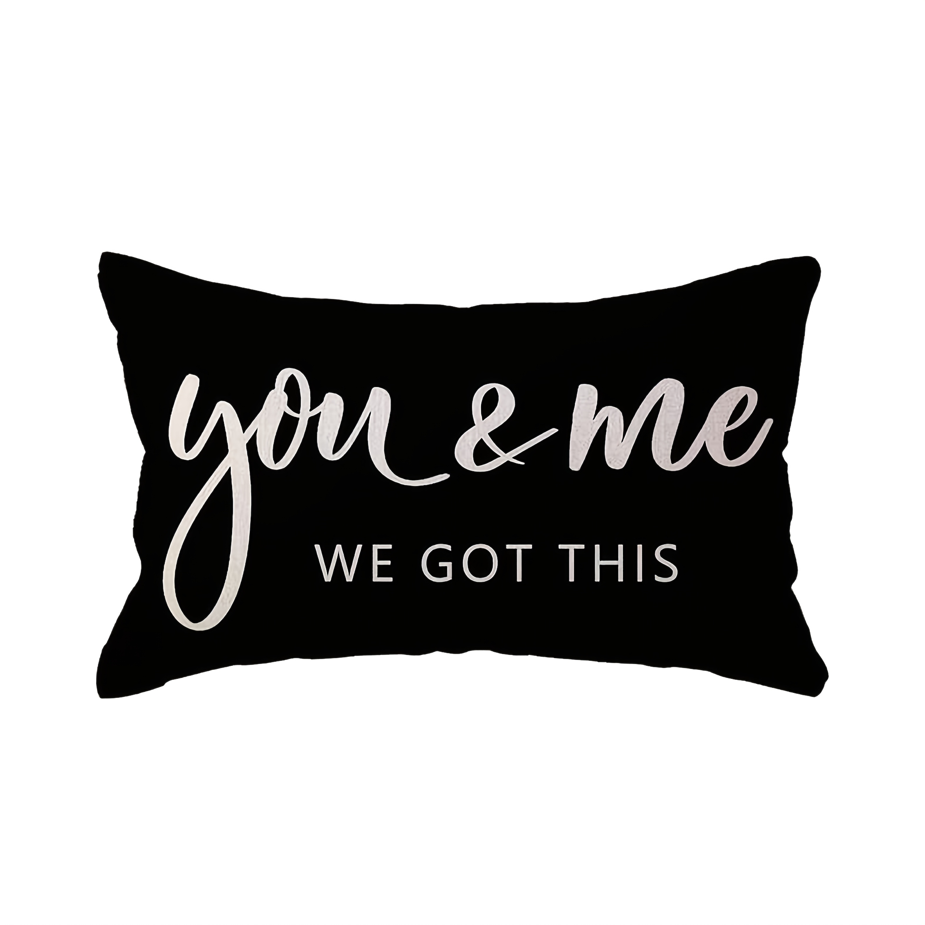 

You & Got This" Farmhouse Lumbar Throw Pillow Cover, 12x20 Inch - Black, Zippered Polyester Decorative For Sofa And Bed