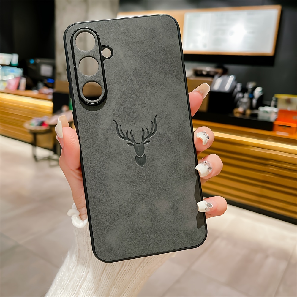 TEMU Luxury Deer Head Pattern Phone Case For   Galaxy A15 A25 A35 A55 5g Soft Shockproof Back Cover