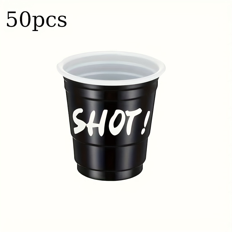10/30/50pcs Of 2-ounce Plastic Wine Cups, Disposable Black Wine Glasses, Party Cups, Single-use Plastic Wine Cups For Birthday Party Tasting, Samples And (black)