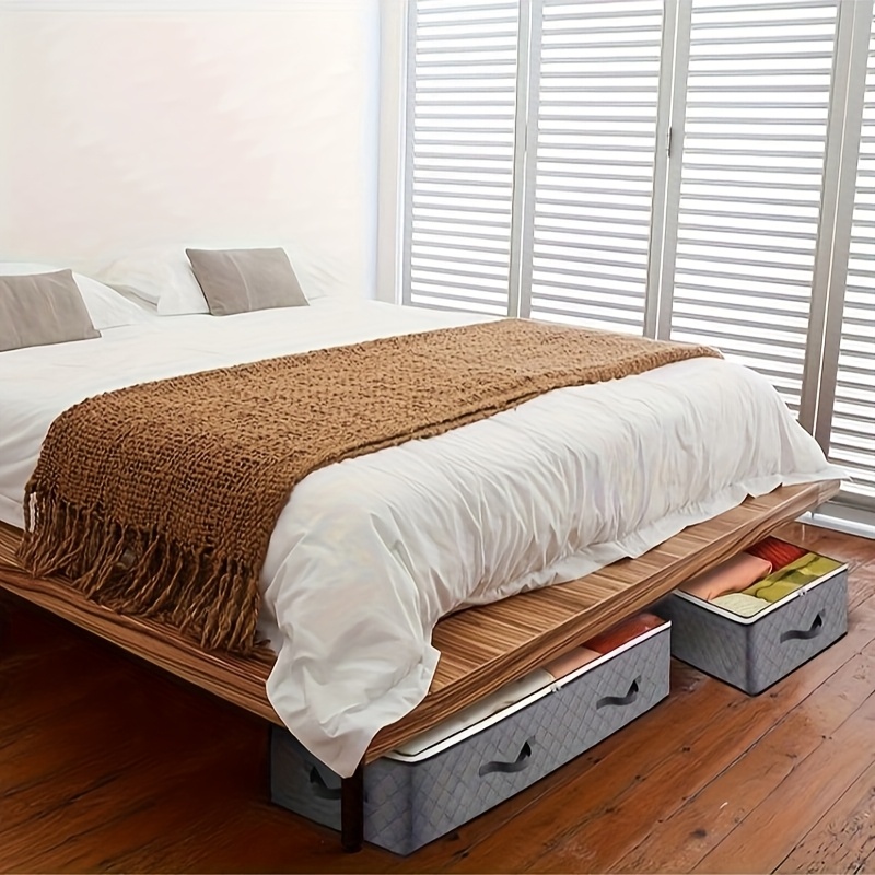 E-shop 6 Stück 90L Unterbett-Aufbewahrungsboxen, Spielzeug-Organizer und Geschenkpapierbeutel mit transparentem Fenster und verstärkten Griffen – Ideal