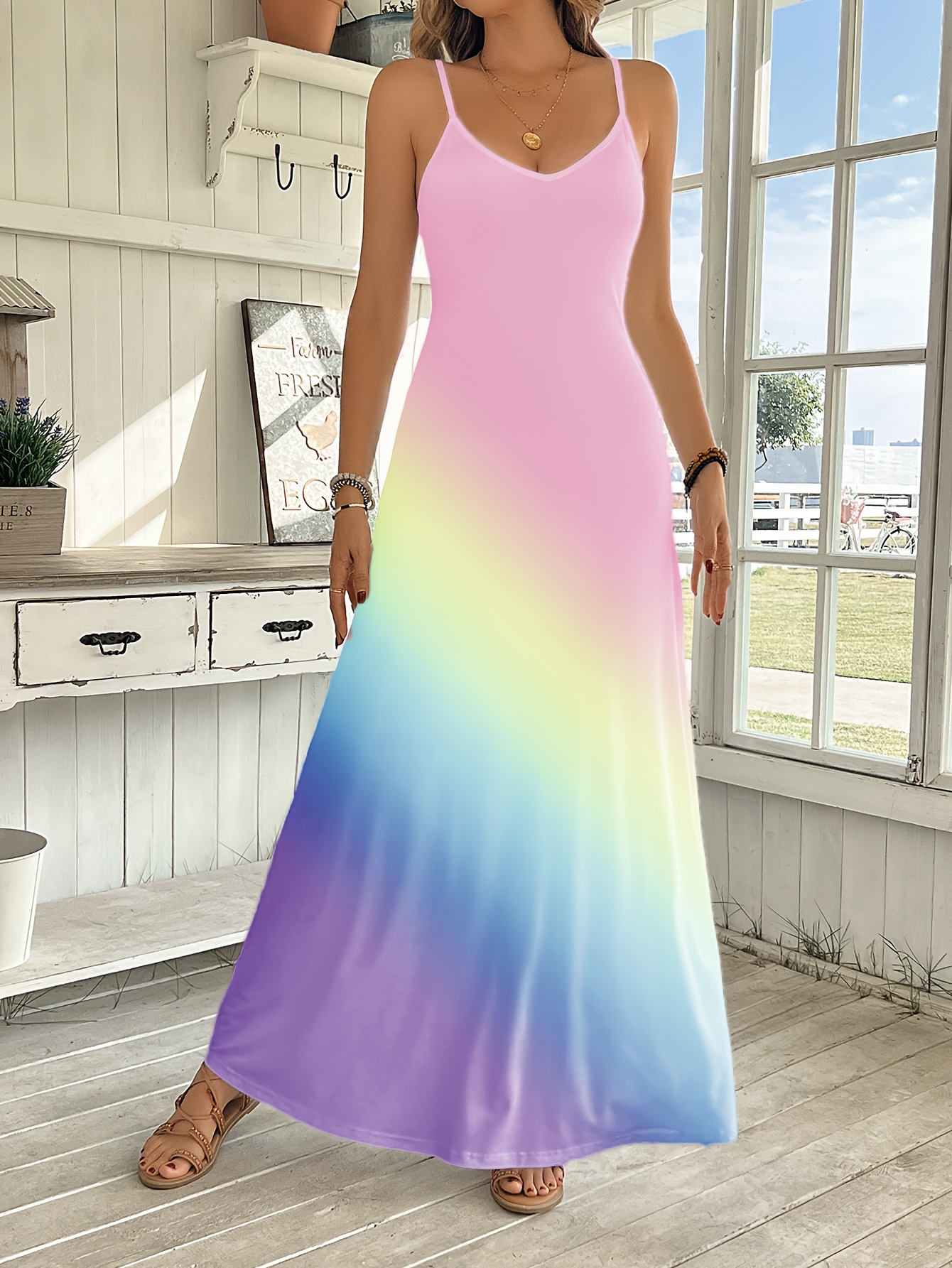 Purple Rainbow Dress Ladies Maxi Dress Rainbow Dresses On Sale
