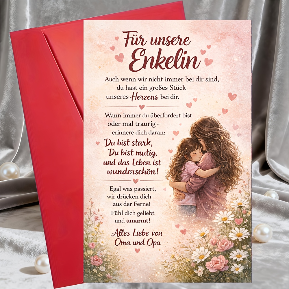 1 Greeting Card + 1 Envelopegranddaughter Card From Grandma And Grandpa Inspirational Love And Support Gift For Birthday Graduation Encouragement Keepsake For Family Celebrationgreeting Card