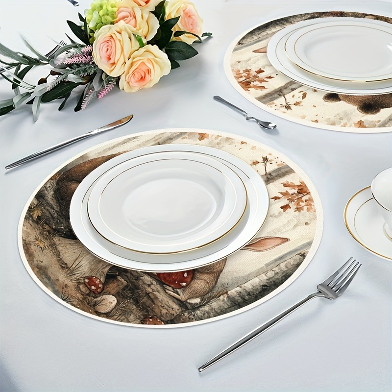 humorous bear moose round placemats durable Temu Bahrain - Main Image