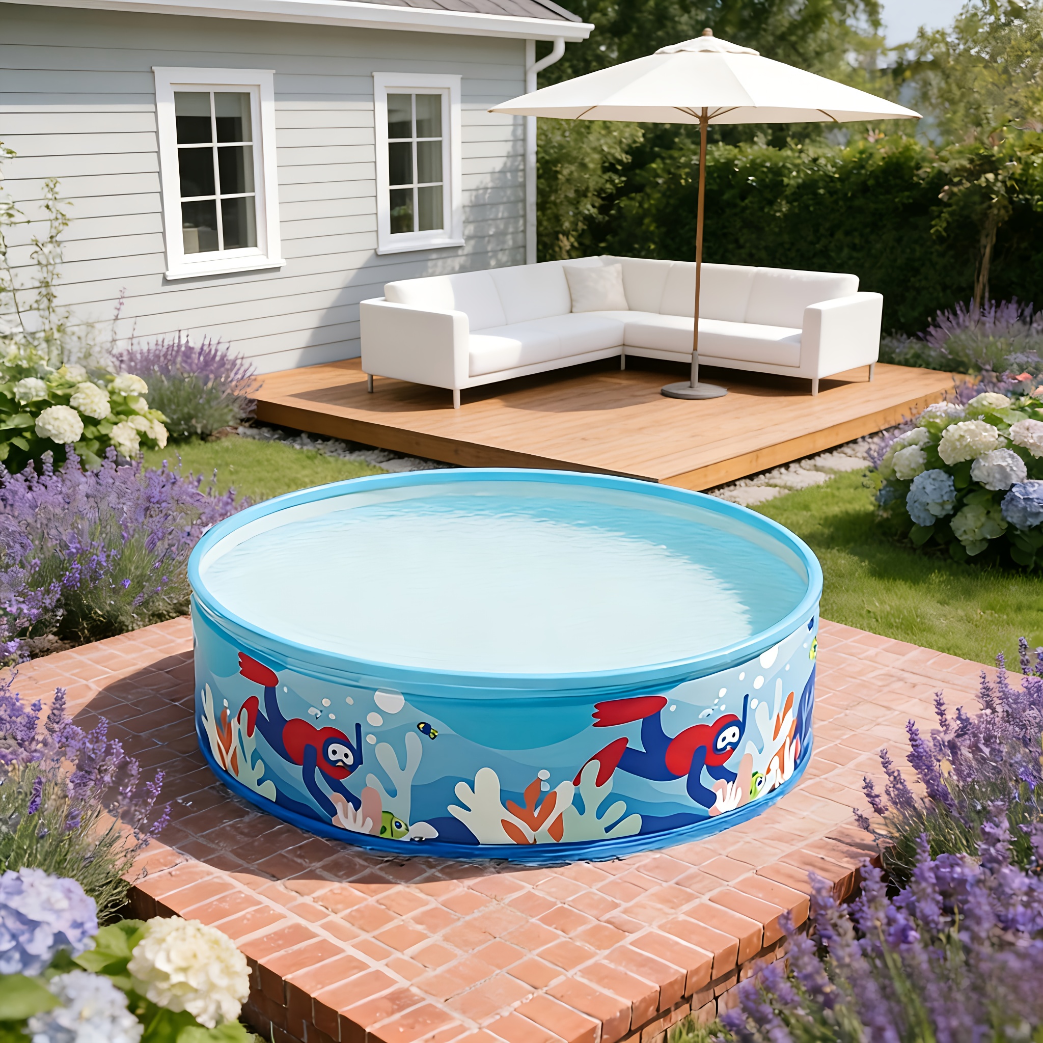 1  size   hard plastic non inflatable pool and ball pit suitable for adults dogs foldable circular pool for indoor outdoor backyard lawn   play Product details 3