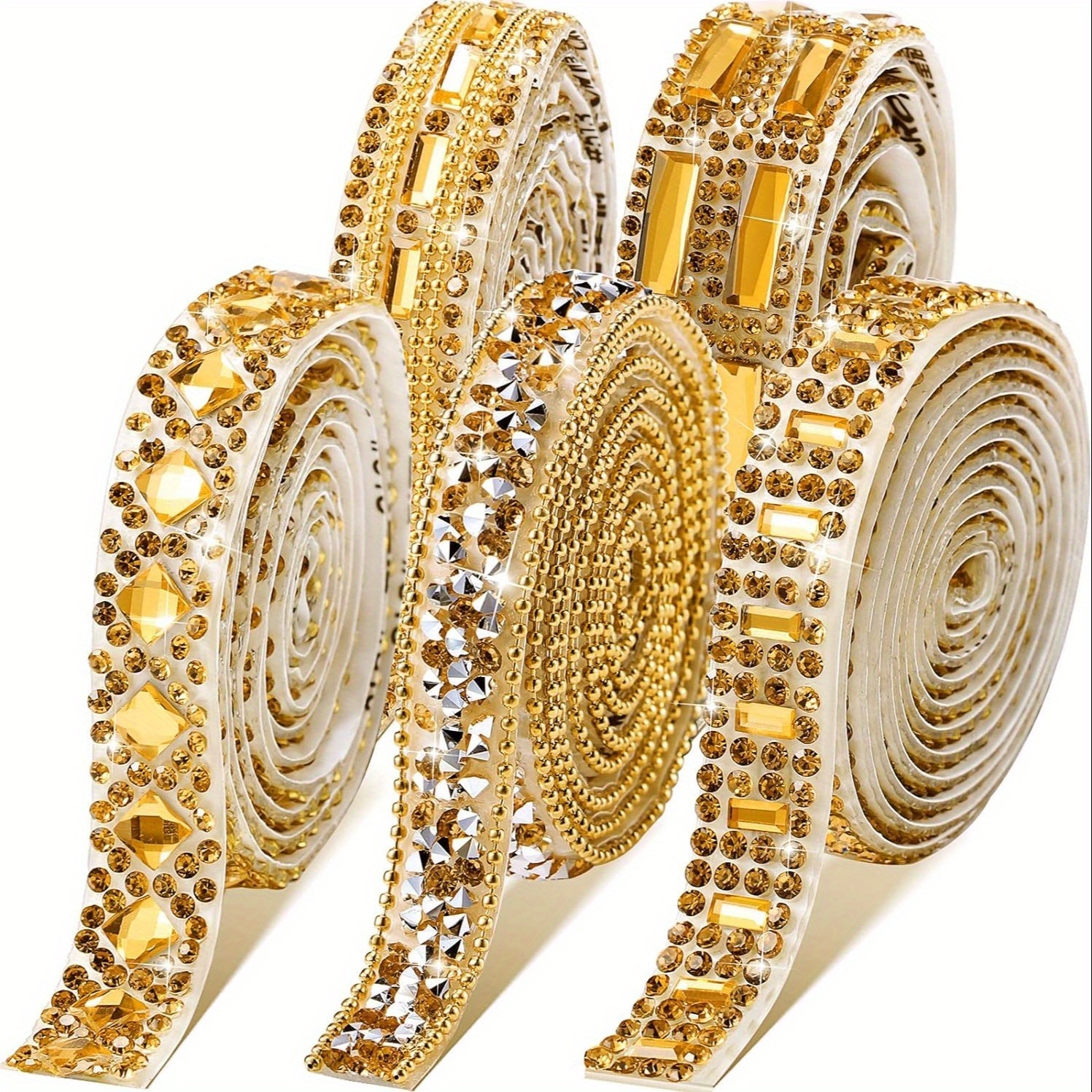 E-shop 5 Rollen selbstklebendes, funkelndes Harz-Diamantfarbenband, insgesamt 2,5 Yards, geeignet für Bastelarbeiten, Handy-Geschenke, Hochzeit und