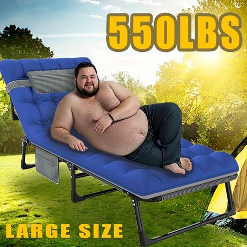 camping cot with mattress 4 position folding camping bed hold up 330lbs portable sleeping cot for camp beach patio sun tanning poolside