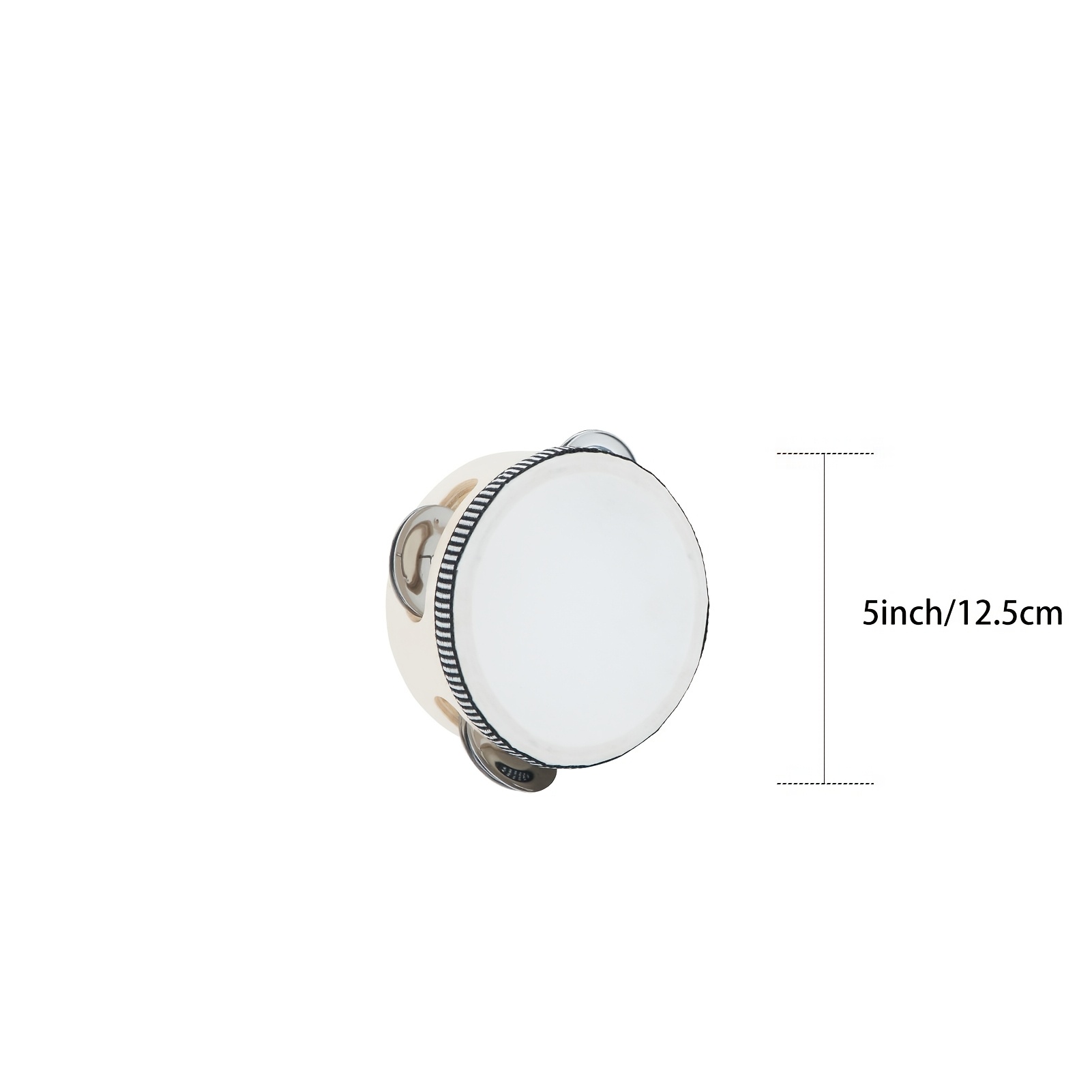 1pc Wood Handheld Tambourine, Single Row Metal Jingles, Percussion Musical Instrument for Church, KTV, Party, Game