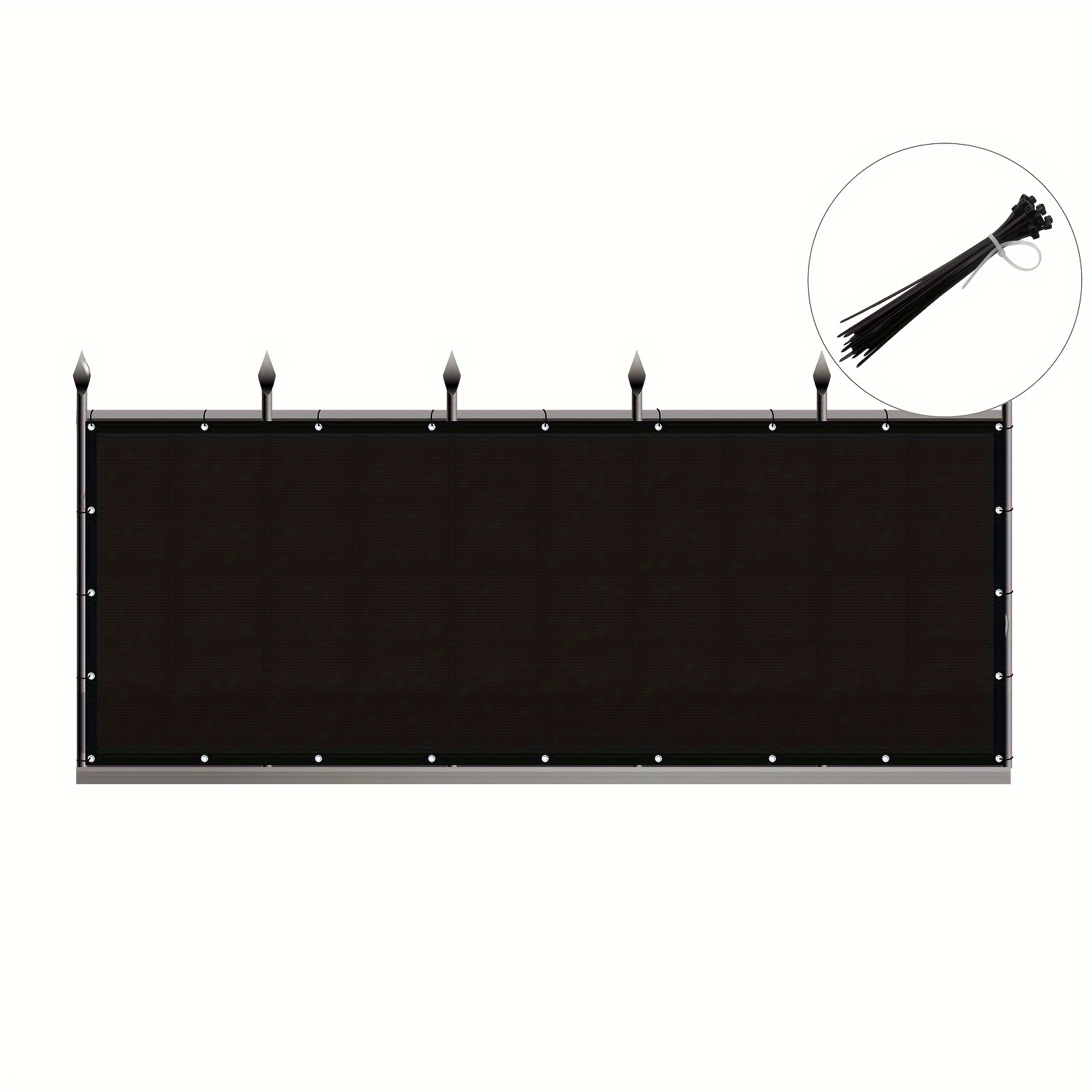 

1pc 3 X10/4 X 50/6 X 50feet Privacy Fence Screen Heavy-duty 90% Blockage Shade Cover Fencinchg Net For Wall Garden Gazebo Backyard Black