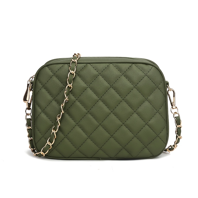 TEMU Bolso bandolera de moda para mujer, bolso de cadena fácil, bolso de y bandolera para mujer con correa desmontable, bolso de acolchado versátil