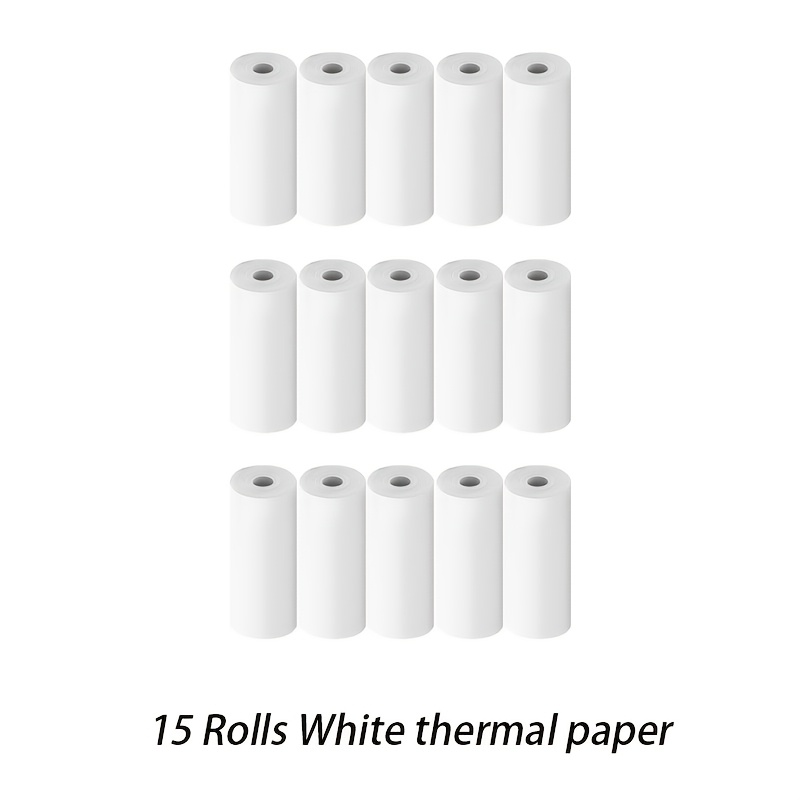 Image of 15 Rolls Of White Thermal Paper (57x25 Mm) - Refill Paper For Mini Portable And Pocket Cameras, Ideal For Daily , Error Logs, B& Printing, Plans, Thermal Printing Paper