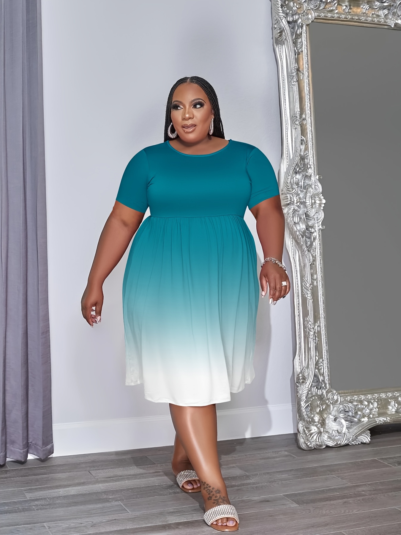 sachin and babi light blue dress Empire Waist Dress main image 1