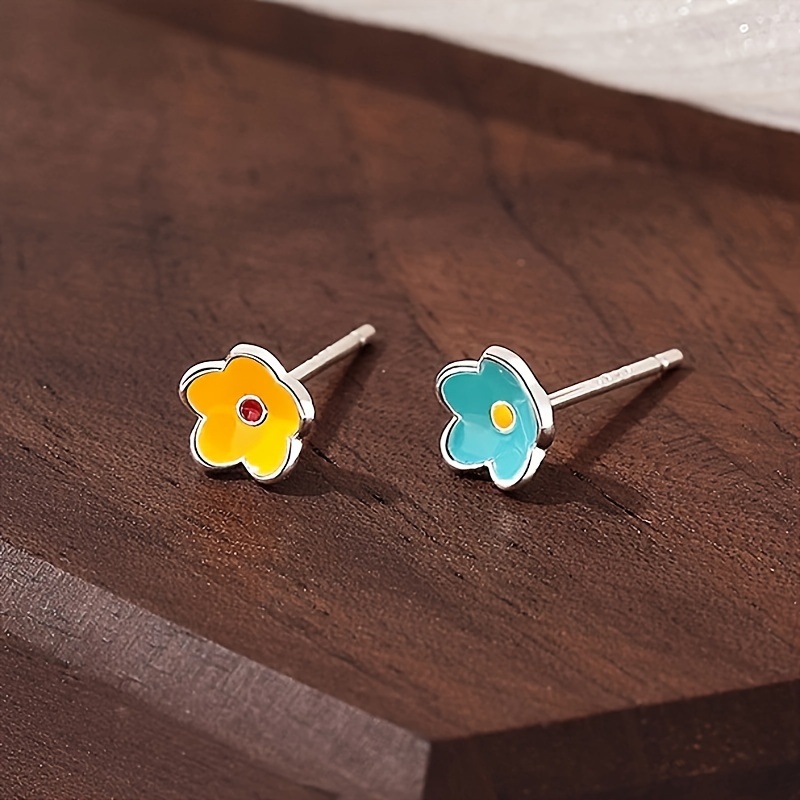 TEMU 925 Silver Stud Earrings Dainty Pick A Match Daily Outfits Party Accessories Hypoallergenic Jewelry