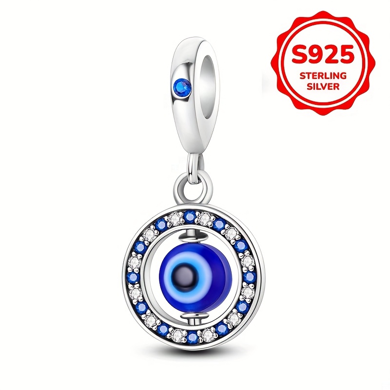 

925 Sterling Silver Rotating Eye Pendant, Genuine 3g, Fits Original 3mm Bracelets, Fashion Jewelry For Women