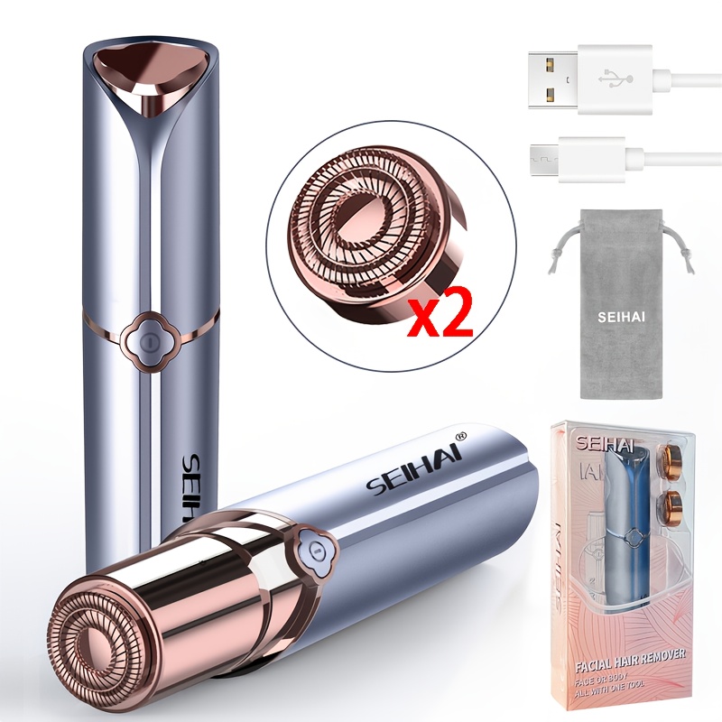 Seihai Electric Hair Removal Device, Hair Remover, Women's Facial Hair Remover, Rechargeable Hair Remover/facial Shaver, Suitable For Upper Lip And Chin Hair Removal, Comes With 4 Replacement Heads