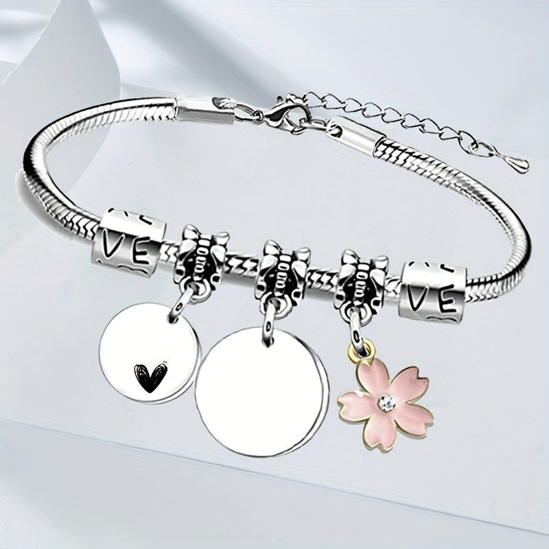 TEMU Pulsera Grabada, Estilo Cadena de y Serpiente en Acero Titanio, Regalo para de la y San Valentín