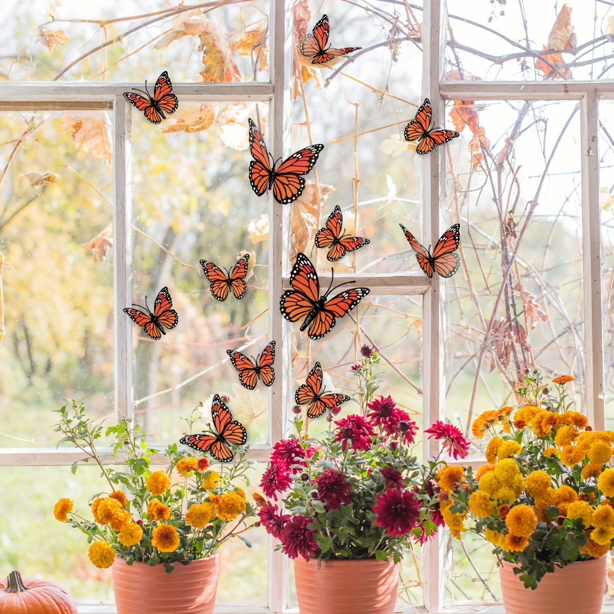 

12pcs Pvc Monarch Butterfly Wall Cut-outs For Back To School Decoration - Lightweight 3d Butterfly Decals For Wall, Door, Refrigerator - Ideal For Party, Birthday, Celebration Gifts