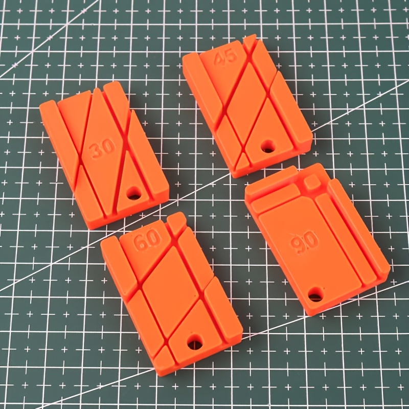 E-shop Set mit 4 Kunststoff-Winkelhilfen | Entwickelt für Winkel von 30°, 45°, 60° und 90°, für Modellbauer, hergestellt aus Polyethylenterephthalat