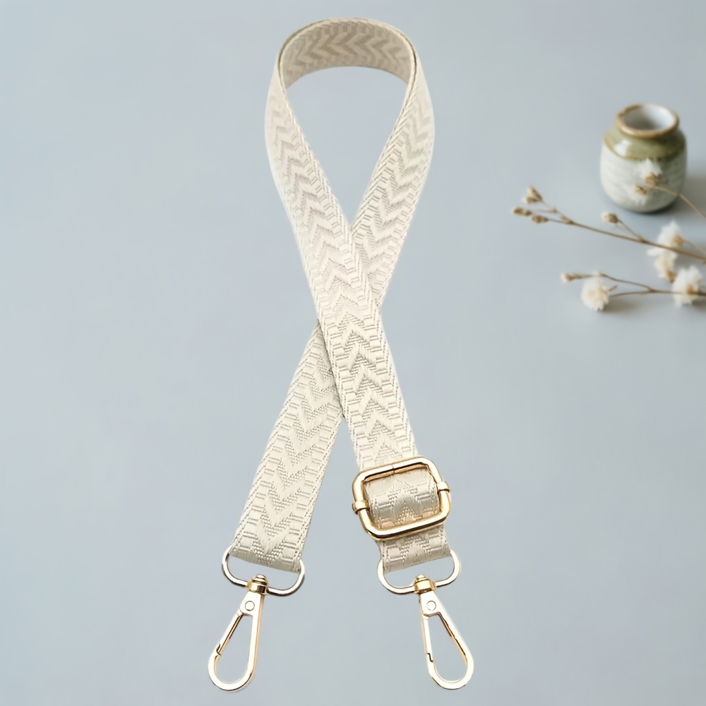 TEMU Correa de poliéster ajustable, diseño de elegante, hebilla de metal, duradera, bolso bandolera, bolso de , reemplazo de correa de guitarra,
