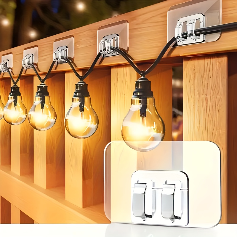 28pcs of outdoor string light   hooks that are     no tools and do not need drilling   are and uv resistant suitable for indoor and yard decoration making them the   for christmas arrangements