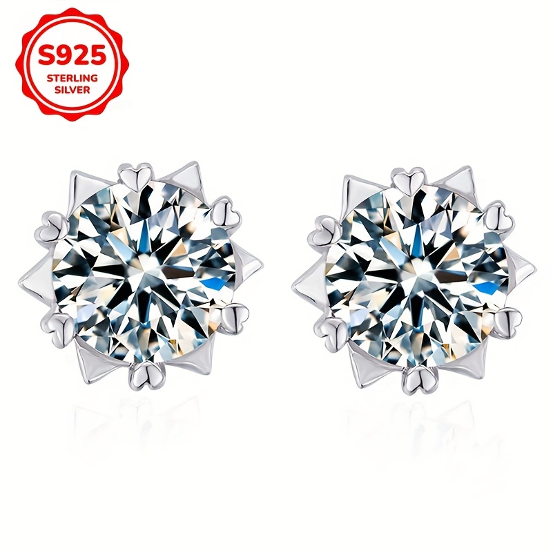 Women's 925 Sterling Silver Snowflake Earrings, Low Allergenic