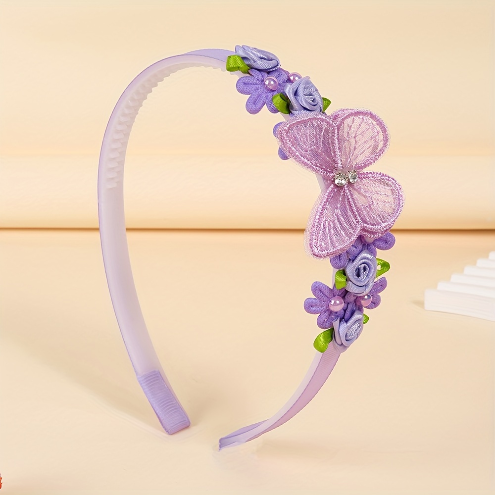 

1pc Cute & Flower Headband For Girls - Polyester Mesh, Fashion Hair Accessory For Over 15 Years Old, Elegant Floral Hair Hoop For