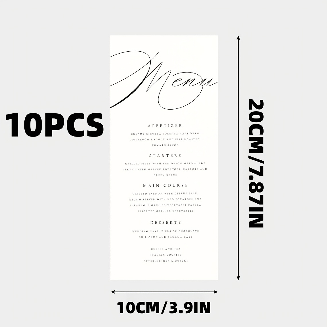 TEMU Customizable White Menu Cards For Weddings, Personalized Invitations For Events Like Weddings, Birthdays, And Graduations, Perfect For Table