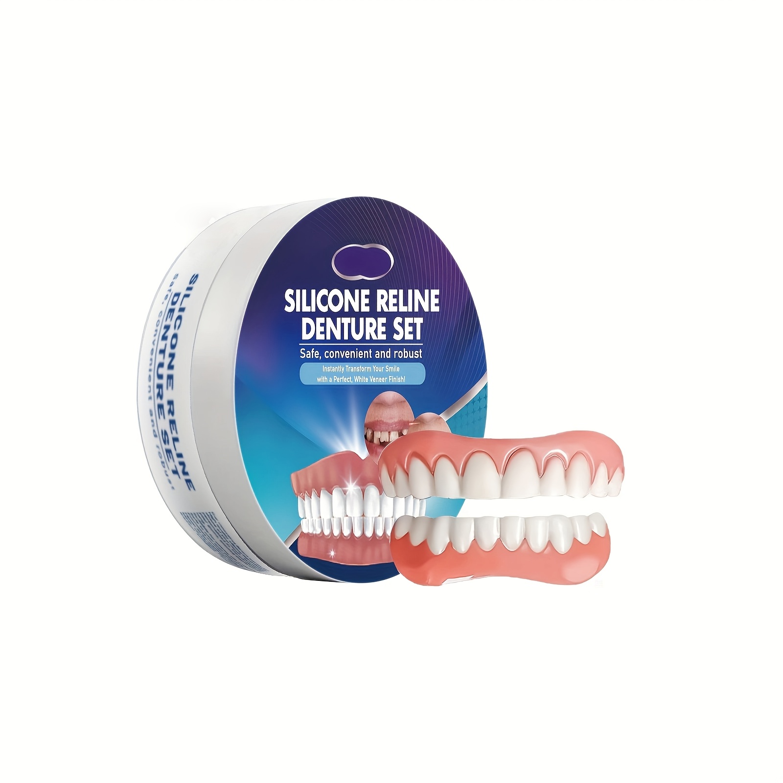 TEMU Silicone Denture Kit - Easy-to-use, Paraben-free Upper Teeth Stickers For - Enhances Smile