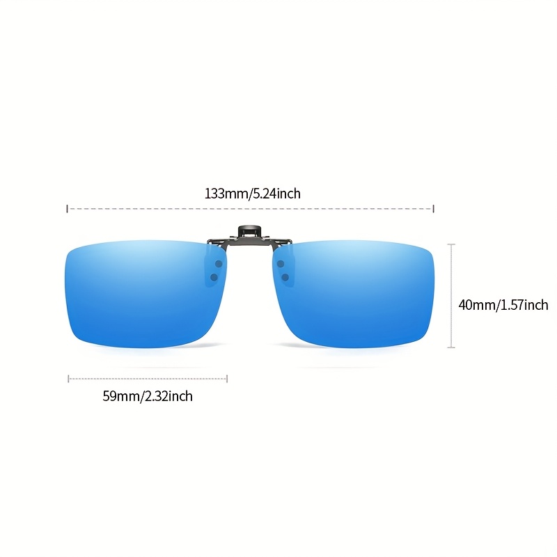 2pcs Easy Rectangle Polarized Clip-On Glasses