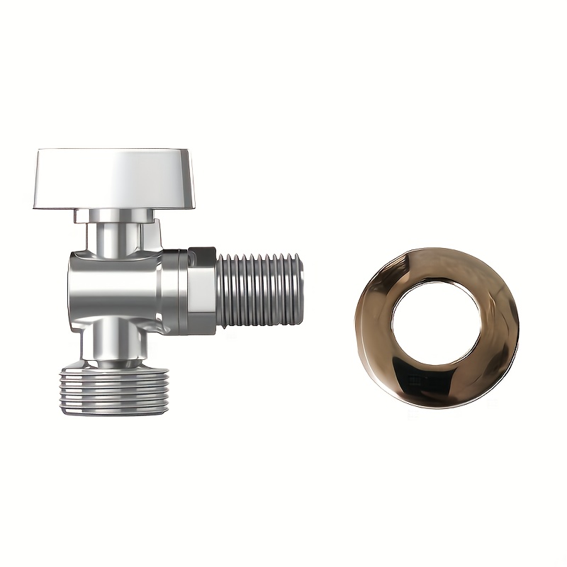 E-shop 1/2" x 3/4" Waschmaschinen-Gartenhahn - Hochleistungs-Mehrwinkelventil mit poliertem Chrom Edelstahlkern, kompatibel mit Waschmaschinen, Spülen,
