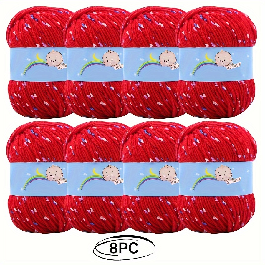 Image of 8rolls X 50g Of Soft And Cozy Ball Yarn - Handcrafted For Crocheting And Knitting Sweaters, Hats, Scarves - Medium Thick, 50g Per Piece, Pattern, Milk Cotton Blend