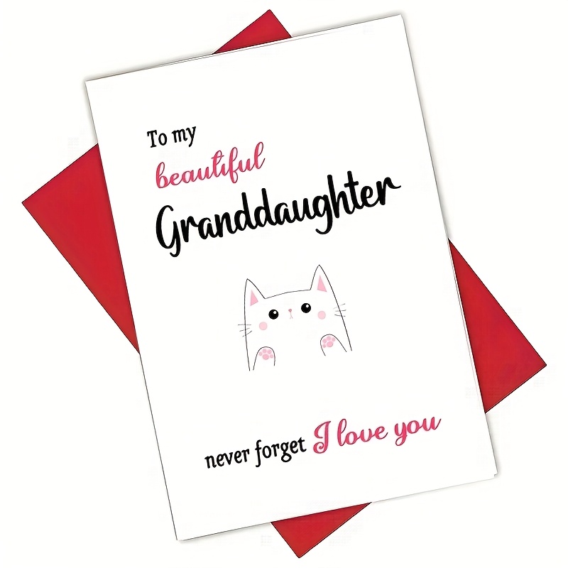TEMU Set Of 2 (1 Envelope + 1 Card) Greeting Card For Granddaughter, Includes Envelope, , Wishes And , Perfect For Any Special Event