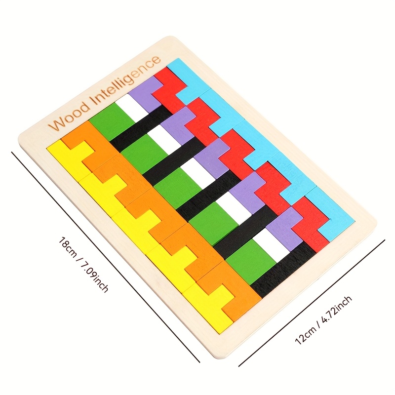 Colorful Wooden Puzzle, STEM Educational Toy