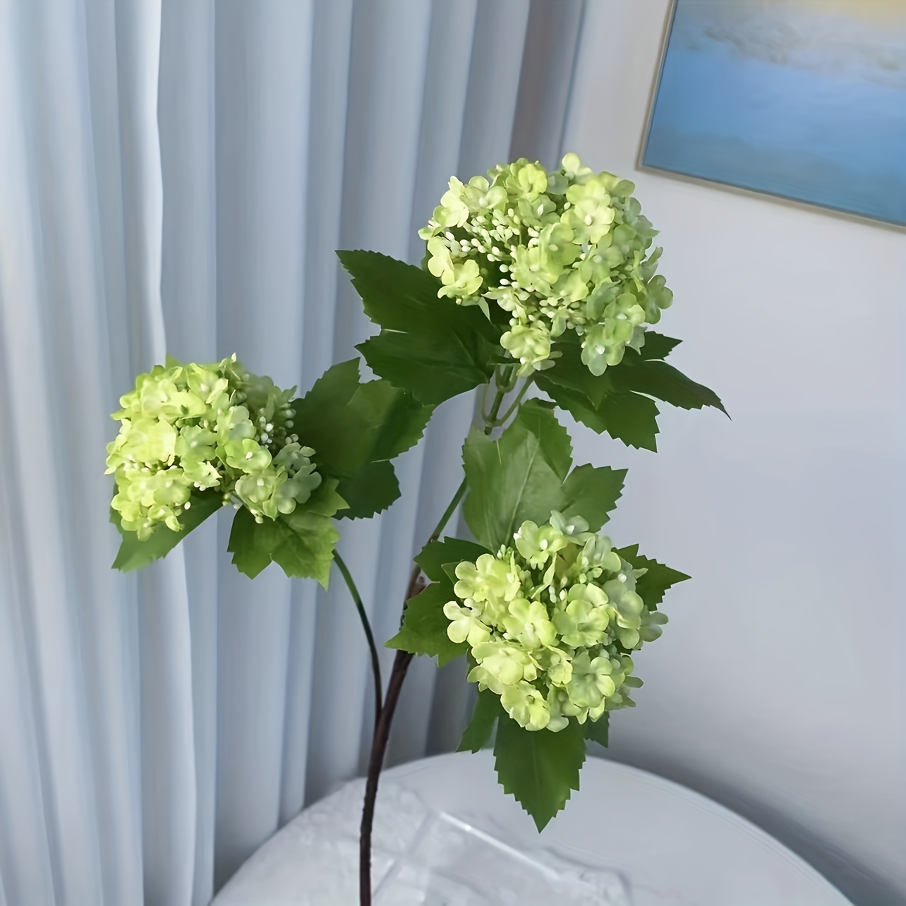 Image of 3-head Simulation Hydrangea, Wedding Arrangement, Decorations, Valentine's Day Gifts, Mother's Day Gifts, Birthday Gifts, Vase Display, Flower Arrangement