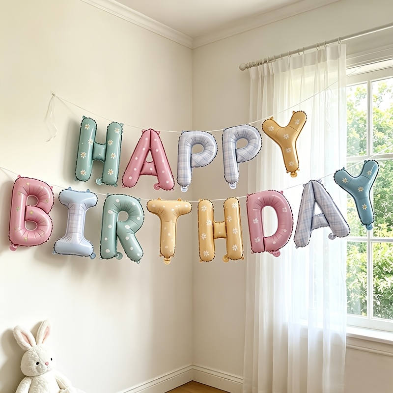 TEMU A Set Of Instagram-style Fresh Classic Elegant Style Birthday Letter Balloons, Perfect For Decorating Birthday Scenes And Parties, A Festive