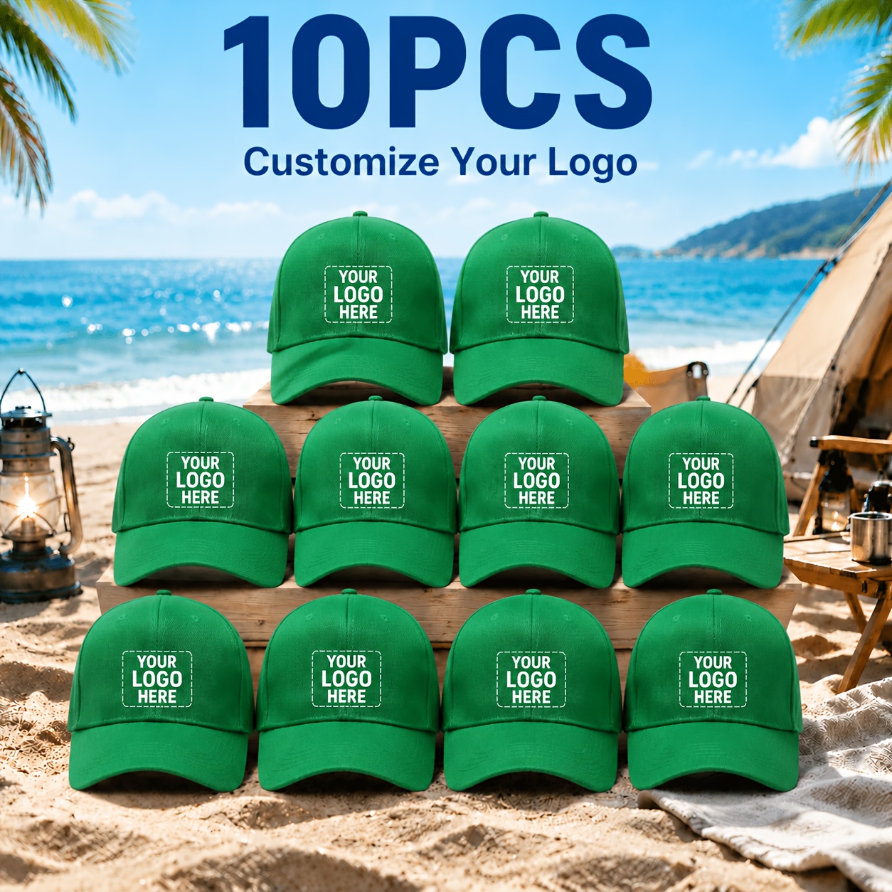 10pcs Custom Printed Adjustable Baseball Caps for Personalization