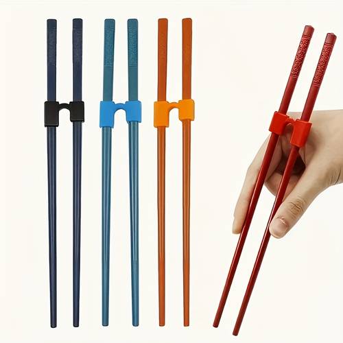 4pcs beginner chopstick rack lightweight training chopsticks accessories non slip reusable dishwasher wash suitable for adults students plastic material no electricity required
