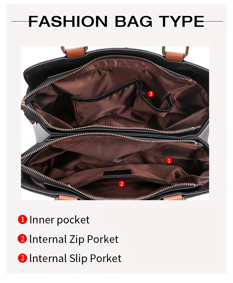 genuine genuine leather womens handbag   handbag with brown genuine leather accents embossed letter design large capacity handbag for everyday use genuine leather purse Product details 5