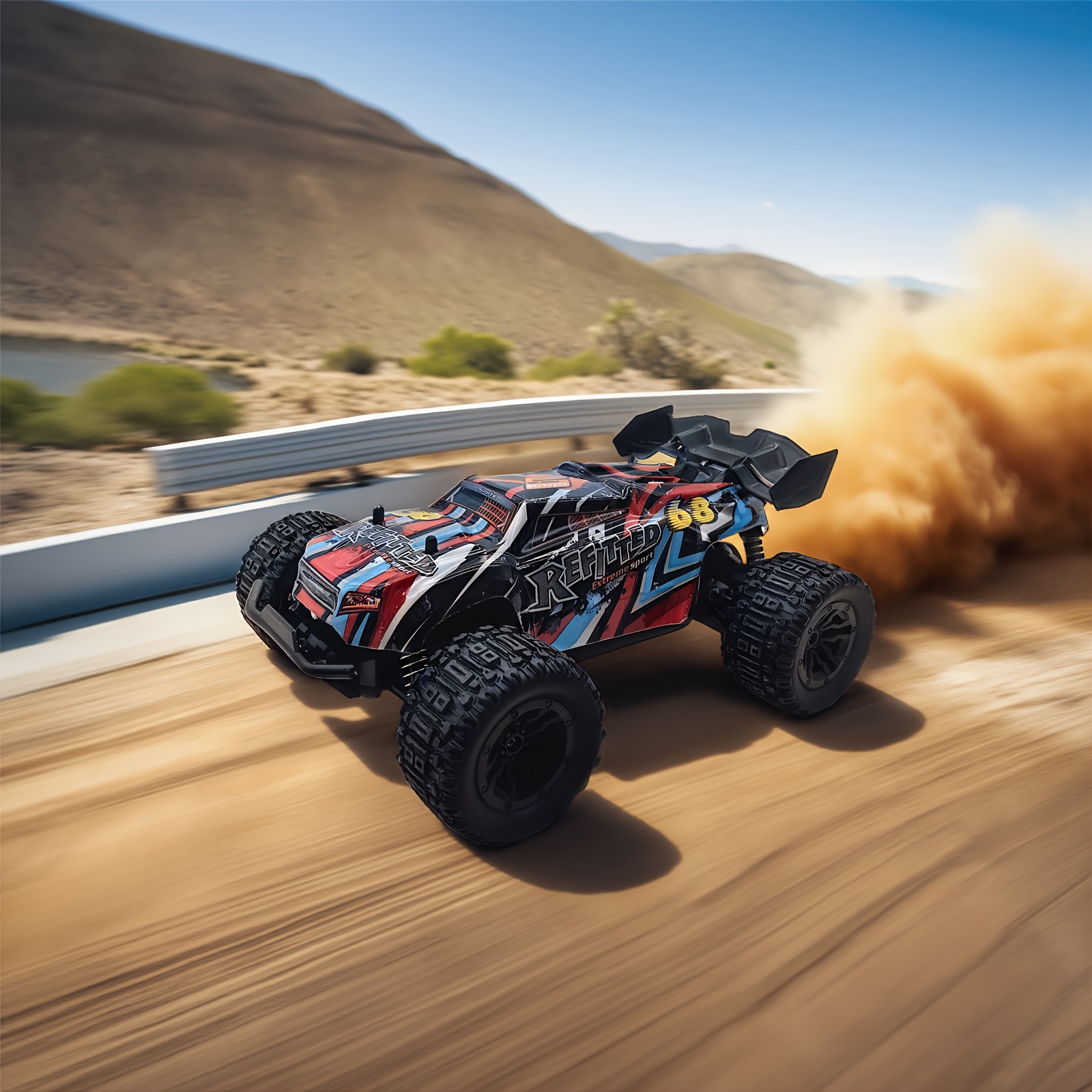 High-Speed RC 2.4GHz All-Terrain Monster LED Car, Brushless Motor, Remote Control Off-Road Toy Vehicle for Kids and Adults - Perfect Holiday Gift Choice, Outdoor Play Vehicle, Sporty Design, Durable Polyethylene, Rugged Design, Sturdy Construction