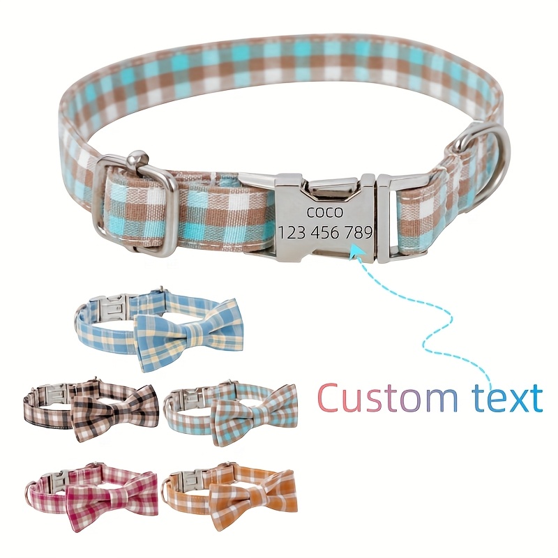 Buckle Dog Collar with British Plaid Design, Customizable