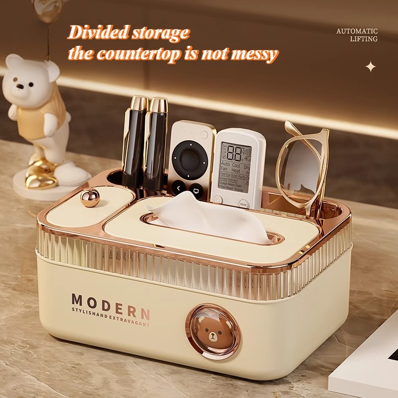 1 multi functional tissue box organizer with divided storage compartments for remote controls toothpicks and small items ideal for living room dining table coffee table suitable for home office dorm use desk drawer organizer for home storage Product details 1