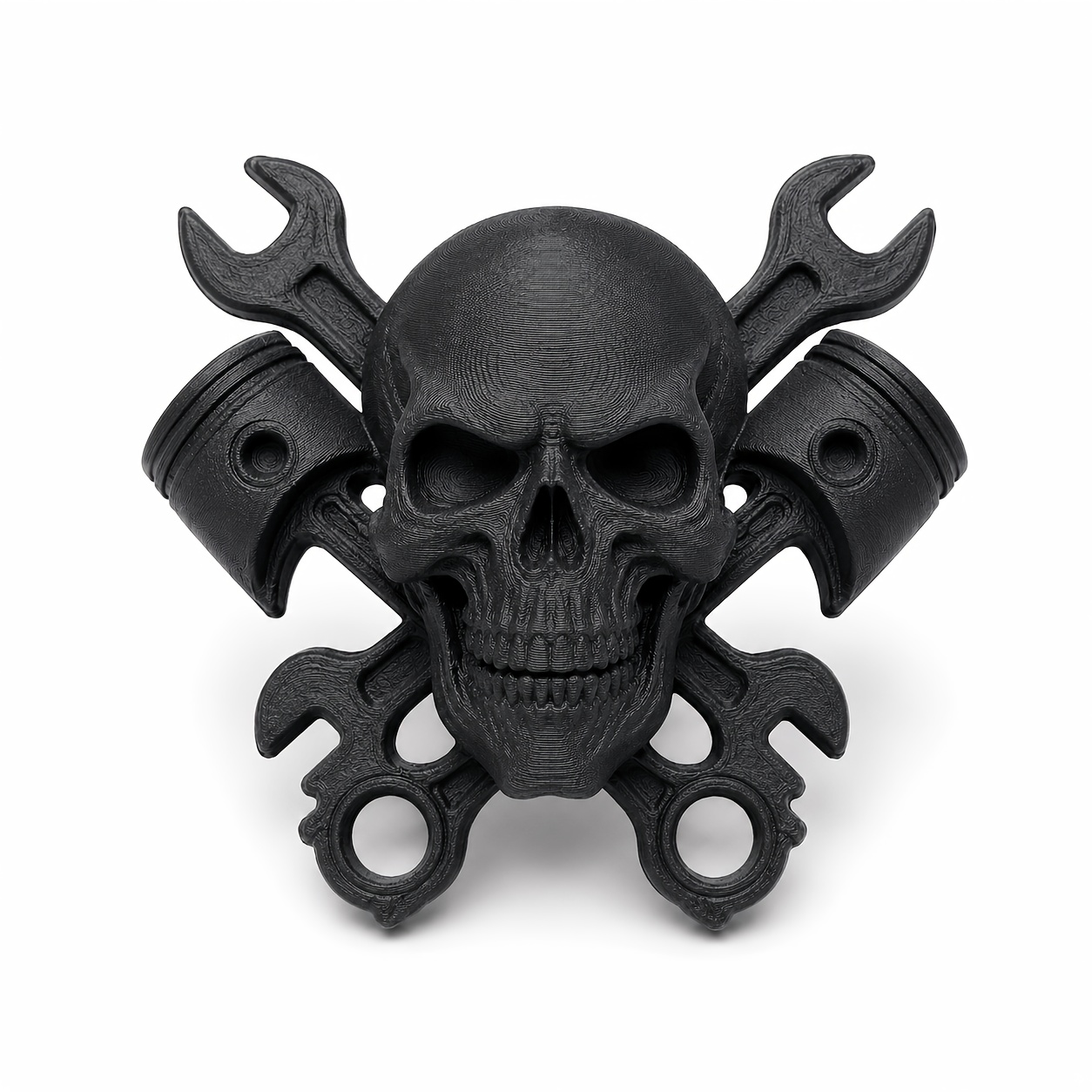TEMU 3d Printed Mechanic Wall Decor, Creative Cross Wrench Piston Model, Garage Wall Hanging, Black Hardcore Biker For Man Room Workbench Ornament,