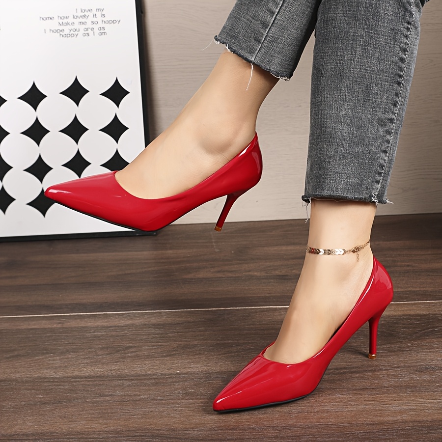 escarpins à bout rouge femmes chaussures élégantes en Temu France
