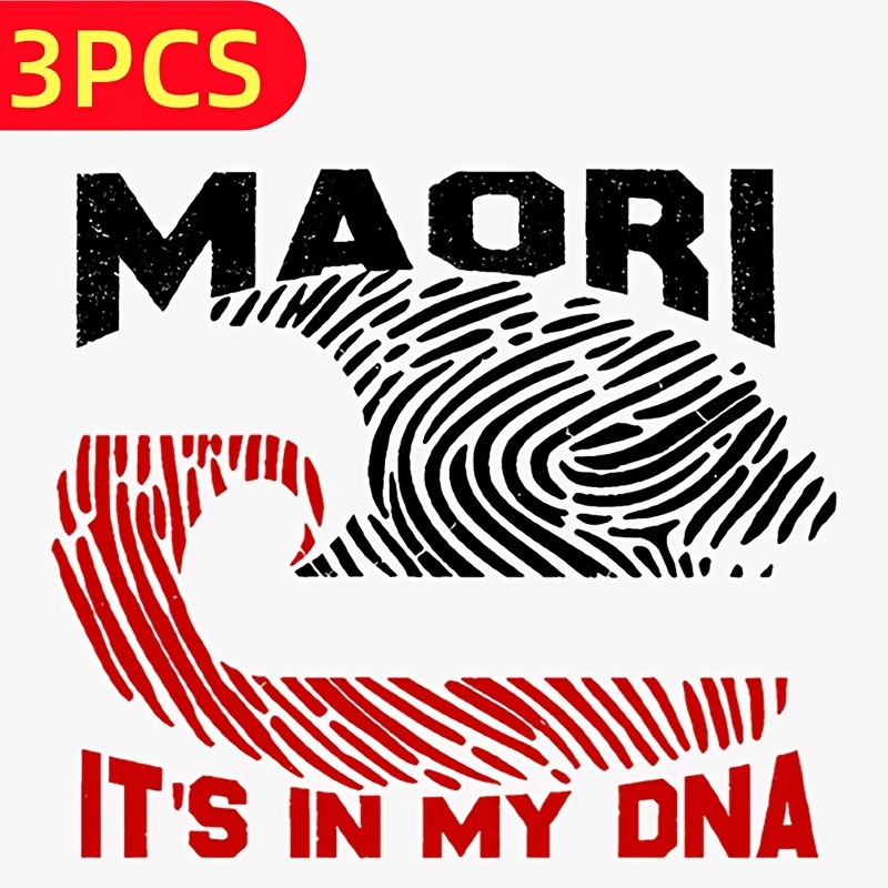 TEMU 3pcs Maori Dna Heat Transfer Stickers, Diy Iron-on Decals, Suitable For T-shirts, Pillows, Backpacks, Etc., Multiple Colors Available, Durable