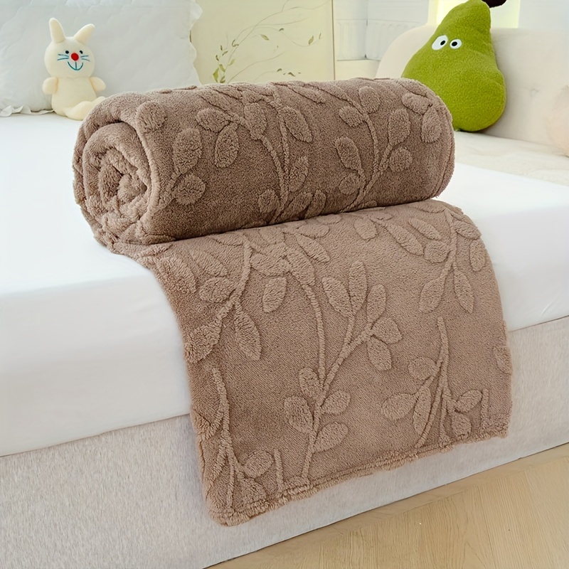 1pc cozy contemporary jacquard embossed multifunctional nap throw blanket   polyester knitted fabric 200 250  weight no   details 1