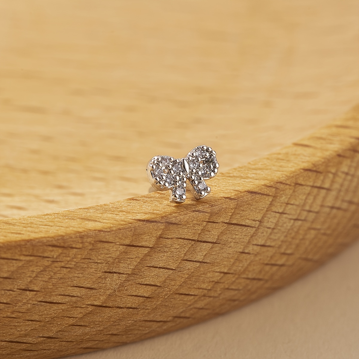 Petite Nose Stud with Zirconia Butterfly Bow Gift