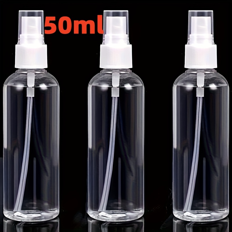 TEMU 3pcs Refillable Plastic Spray Bottles - 50ml Leakproof Mist Sprayer With White Twist , Reusable & Portable Travel Containers For Essential Oils,