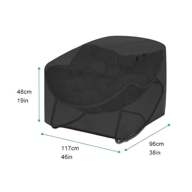 TEMU 1pc Outdoor Patio Cover For Egg-shaped Rocking Chairs, Durable Protection For Large Indoor And Outdoor Glider Recliners