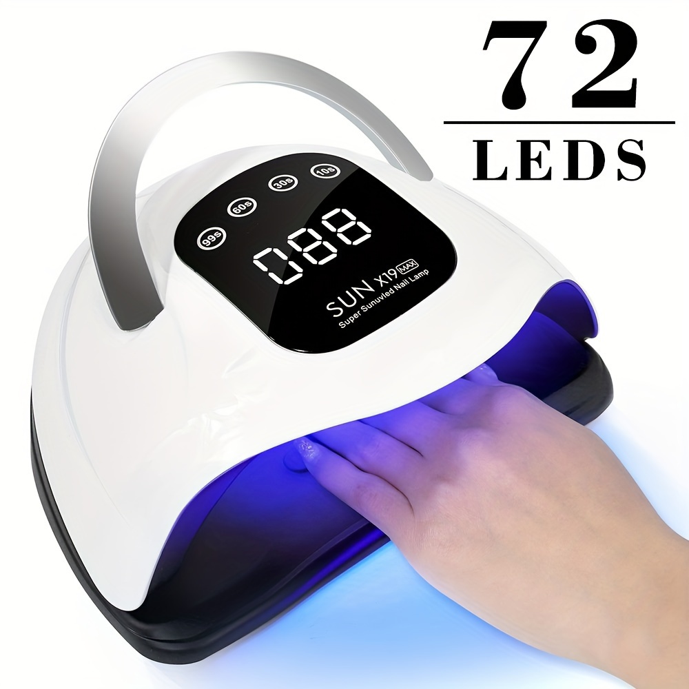 

Sun X19 Max Uv Led Nail Lamp, 72 Led Gel Polish Curing Light With 4 Timers, Detachable Base, Auto Sensor, Professional Quick Dry Nail Gel Lamp For Home And Salon Manicure, European Standard Plug