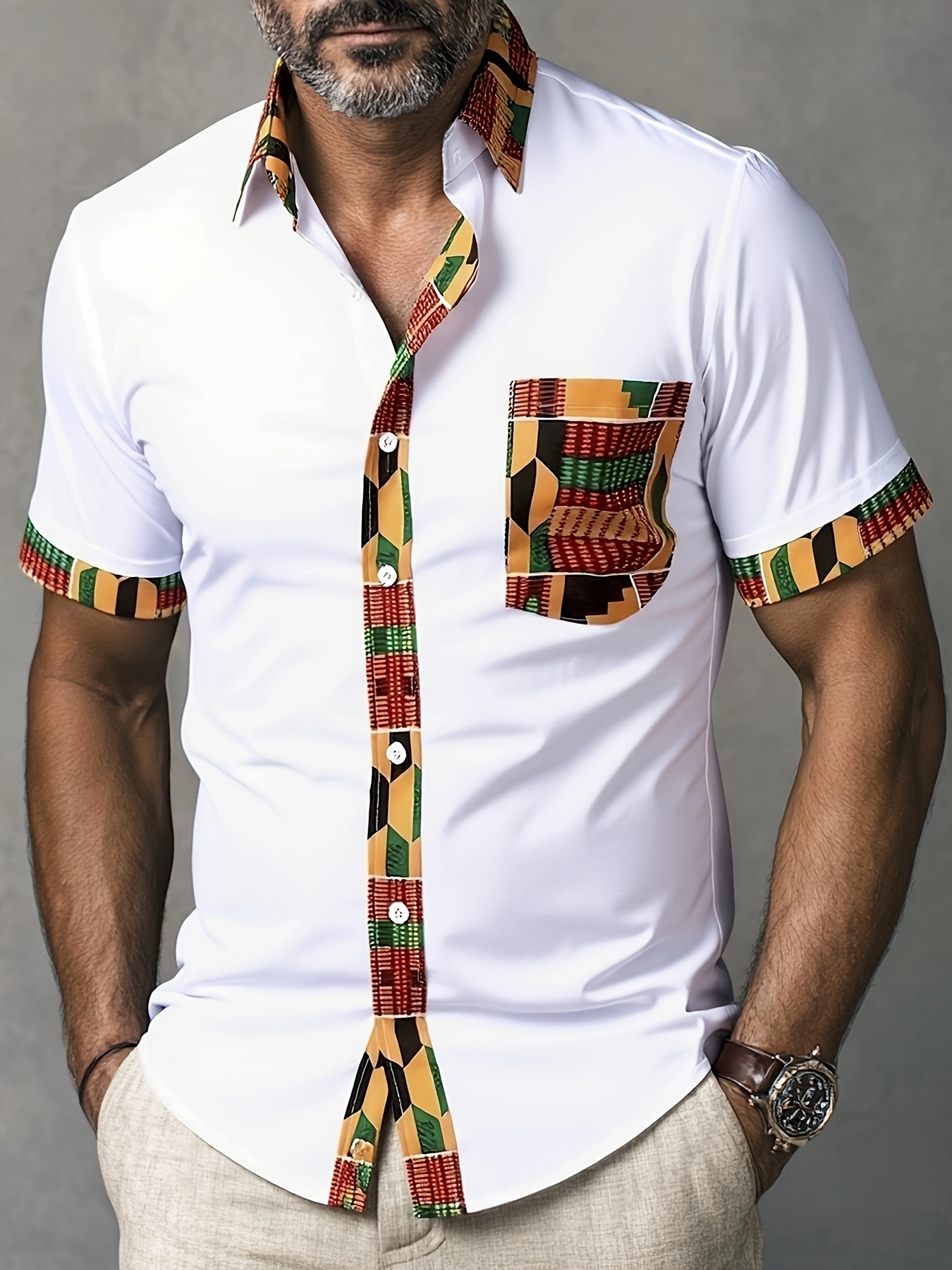chemise africaine homme noir Temu Mauritius