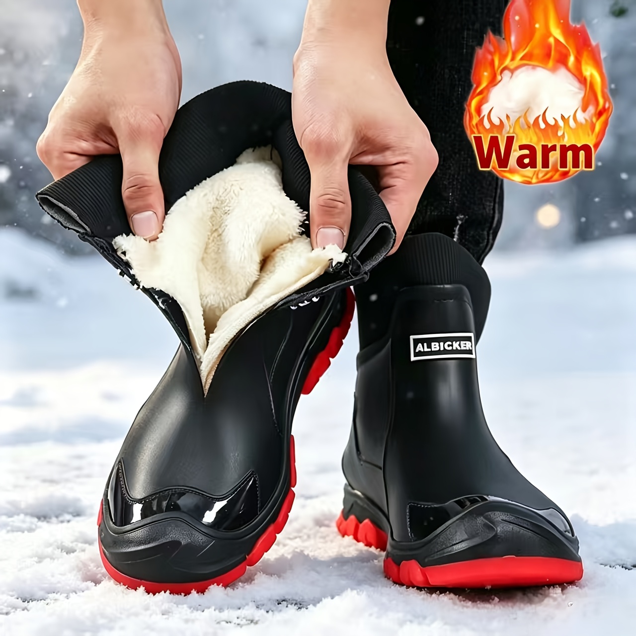 Unisex Lined Short Rain Boots for Autumn/Winter